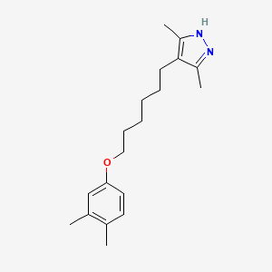 molecular formula C19H28N2O B4722390 4-[6-(3,4-dimethylphenoxy)hexyl]-3,5-dimethyl-1H-pyrazole 