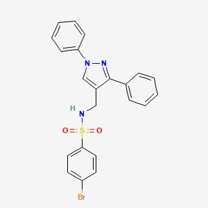 molecular formula C22H18BrN3O2S B4722406 4-bromo-N-[(1,3-diphenyl-1H-pyrazol-4-yl)methyl]benzenesulfonamide 