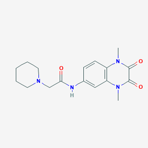 N-(1,4-dimethyl-2,3-dioxo-1,2,3,4-tetrahydro-6-quinoxalinyl)-2-(1-piperidinyl)acetamide