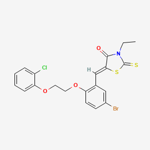 molecular formula C20H17BrClNO3S2 B4722424 5-{5-bromo-2-[2-(2-chlorophenoxy)ethoxy]benzylidene}-3-ethyl-2-thioxo-1,3-thiazolidin-4-one 