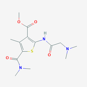 molecular formula C14H21N3O4S B4722426 methyl 5-[(dimethylamino)carbonyl]-2-[(N,N-dimethylglycyl)amino]-4-methyl-3-thiophenecarboxylate 