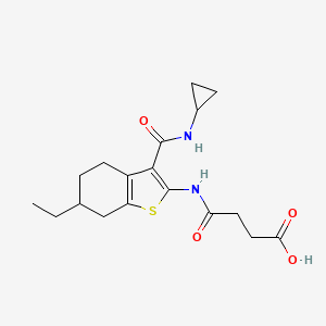 molecular formula C18H24N2O4S B4722433 4-({3-[(cyclopropylamino)carbonyl]-6-ethyl-4,5,6,7-tetrahydro-1-benzothien-2-yl}amino)-4-oxobutanoic acid 