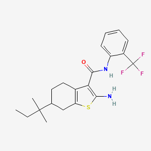 molecular formula C21H25F3N2OS B4722438 2-amino-6-(1,1-dimethylpropyl)-N-[2-(trifluoromethyl)phenyl]-4,5,6,7-tetrahydro-1-benzothiophene-3-carboxamide 