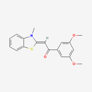 molecular formula C18H17NO3S B4722439 1-(3,5-dimethoxyphenyl)-2-(3-methyl-1,3-benzothiazol-2(3H)-ylidene)ethanone 