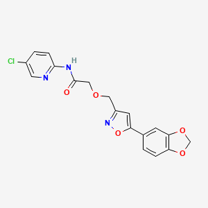 molecular formula C18H14ClN3O5 B4722455 2-{[5-(1,3-benzodioxol-5-yl)-3-isoxazolyl]methoxy}-N-(5-chloro-2-pyridinyl)acetamide 