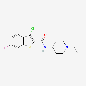molecular formula C16H18ClFN2OS B4722468 3-chloro-N-(1-ethyl-4-piperidinyl)-6-fluoro-1-benzothiophene-2-carboxamide 