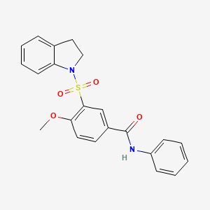 3-(2,3-dihydro-1H-indol-1-ylsulfonyl)-4-methoxy-N-phenylbenzamide