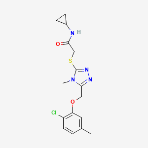 molecular formula C16H19ClN4O2S B4722518 2-({5-[(2-chloro-5-methylphenoxy)methyl]-4-methyl-4H-1,2,4-triazol-3-yl}thio)-N-cyclopropylacetamide 
