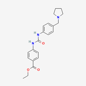 molecular formula C21H25N3O3 B4722523 ethyl 4-[({[4-(1-pyrrolidinylmethyl)phenyl]amino}carbonyl)amino]benzoate 