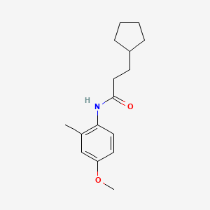 molecular formula C16H23NO2 B4722534 3-cyclopentyl-N-(4-methoxy-2-methylphenyl)propanamide 