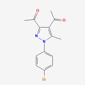 molecular formula C14H13BrN2O2 B4722560 1,1'-[1-(4-bromophenyl)-5-methyl-1H-pyrazole-3,4-diyl]diethanone 