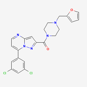 molecular formula C22H19Cl2N5O2 B4722571 7-(3,5-dichlorophenyl)-2-{[4-(2-furylmethyl)-1-piperazinyl]carbonyl}pyrazolo[1,5-a]pyrimidine 