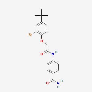 molecular formula C19H21BrN2O3 B4722578 4-{[(2-bromo-4-tert-butylphenoxy)acetyl]amino}benzamide 