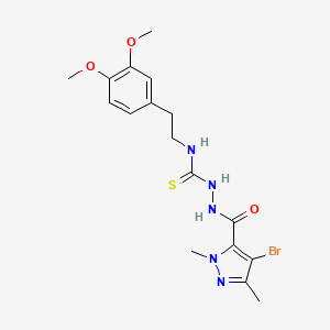 2-[(4-bromo-1,3-dimethyl-1H-pyrazol-5-yl)carbonyl]-N-[2-(3,4-dimethoxyphenyl)ethyl]hydrazinecarbothioamide
