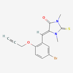 molecular formula C15H13BrN2O2S B4722597 5-[5-bromo-2-(2-propyn-1-yloxy)benzylidene]-1,3-dimethyl-2-thioxo-4-imidazolidinone 
