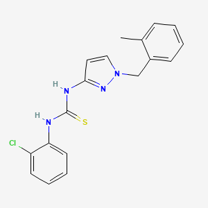 molecular formula C18H17ClN4S B4722614 N-(2-chlorophenyl)-N'-[1-(2-methylbenzyl)-1H-pyrazol-3-yl]thiourea 