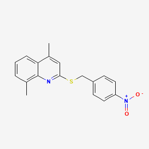 molecular formula C18H16N2O2S B4722628 4,8-dimethyl-2-[(4-nitrobenzyl)thio]quinoline 