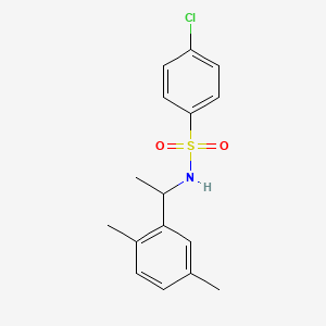 molecular formula C16H18ClNO2S B4722640 4-chloro-N-[1-(2,5-dimethylphenyl)ethyl]benzenesulfonamide 