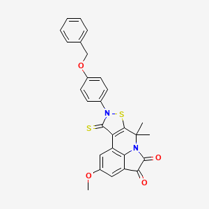 9-[4-(benzyloxy)phenyl]-2-methoxy-7,7-dimethyl-10-thioxo-9,10-dihydro-7H-isothiazolo[5,4-c]pyrrolo[3,2,1-ij]quinoline-4,5-dione