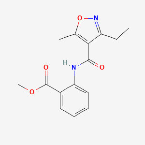 molecular formula C15H16N2O4 B4722726 methyl 2-{[(3-ethyl-5-methyl-4-isoxazolyl)carbonyl]amino}benzoate 