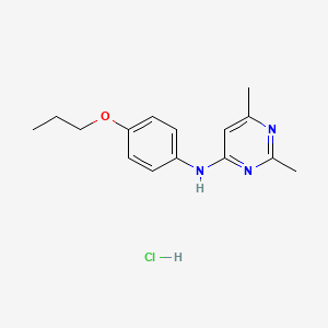 molecular formula C15H20ClN3O B4722736 2,6-dimethyl-N-(4-propoxyphenyl)-4-pyrimidinamine hydrochloride 