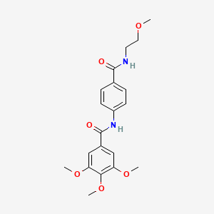 molecular formula C20H24N2O6 B4722737 3,4,5-trimethoxy-N-(4-{[(2-methoxyethyl)amino]carbonyl}phenyl)benzamide 