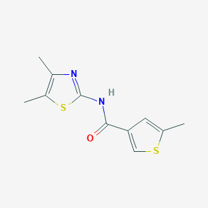 molecular formula C11H12N2OS2 B4722748 N-(4,5-dimethyl-1,3-thiazol-2-yl)-5-methyl-3-thiophenecarboxamide 