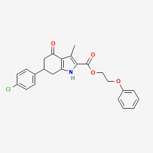 molecular formula C24H22ClNO4 B4722768 2-phenoxyethyl 6-(4-chlorophenyl)-3-methyl-4-oxo-4,5,6,7-tetrahydro-1H-indole-2-carboxylate 