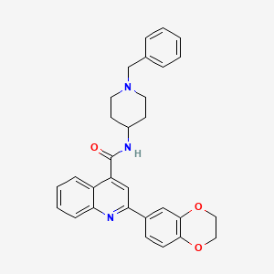 N-(1-benzyl-4-piperidinyl)-2-(2,3-dihydro-1,4-benzodioxin-6-yl)-4-quinolinecarboxamide