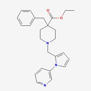 molecular formula C25H29N3O2 B4722808 ethyl 4-benzyl-1-{[1-(3-pyridinyl)-1H-pyrrol-2-yl]methyl}-4-piperidinecarboxylate 