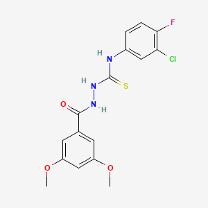molecular formula C16H15ClFN3O3S B4722813 N-(3-chloro-4-fluorophenyl)-2-(3,5-dimethoxybenzoyl)hydrazinecarbothioamide 