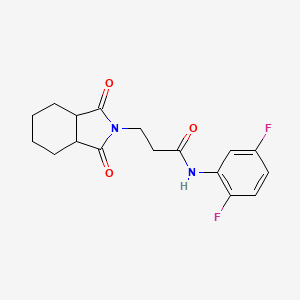 molecular formula C17H18F2N2O3 B4722818 N-(2,5-difluorophenyl)-3-(1,3-dioxooctahydro-2H-isoindol-2-yl)propanamide 