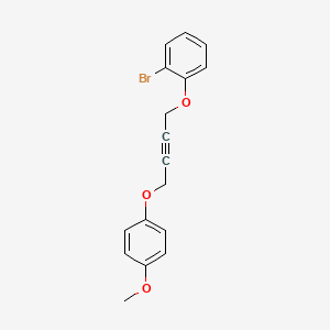 molecular formula C17H15BrO3 B4722832 1-bromo-2-{[4-(4-methoxyphenoxy)-2-butyn-1-yl]oxy}benzene 