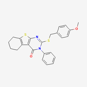molecular formula C24H22N2O2S2 B4722837 2-[(4-methoxybenzyl)thio]-3-phenyl-5,6,7,8-tetrahydro[1]benzothieno[2,3-d]pyrimidin-4(3H)-one 