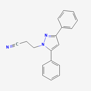 molecular formula C18H15N3 B4722843 3-(3,5-diphenyl-1H-pyrazol-1-yl)propanenitrile 