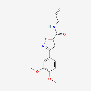 molecular formula C15H18N2O4 B4722867 N-allyl-3-(3,4-dimethoxyphenyl)-4,5-dihydro-5-isoxazolecarboxamide 
