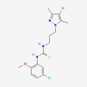 molecular formula C16H20BrClN4OS B4722868 N-[3-(4-bromo-3,5-dimethyl-1H-pyrazol-1-yl)propyl]-N'-(5-chloro-2-methoxyphenyl)thiourea 