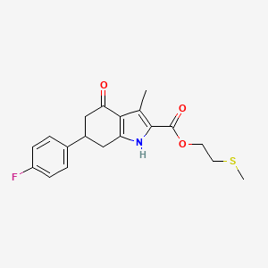 molecular formula C19H20FNO3S B4722882 2-(methylthio)ethyl 6-(4-fluorophenyl)-3-methyl-4-oxo-4,5,6,7-tetrahydro-1H-indole-2-carboxylate 