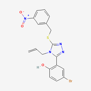 molecular formula C18H15BrN4O3S B4722899 2-{4-allyl-5-[(3-nitrobenzyl)thio]-4H-1,2,4-triazol-3-yl}-4-bromophenol 