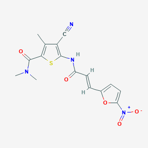 molecular formula C16H14N4O5S B4722920 4-cyano-N,N,3-trimethyl-5-{[3-(5-nitro-2-furyl)acryloyl]amino}-2-thiophenecarboxamide 