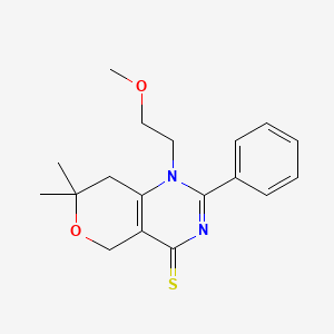 1-(2-methoxyethyl)-7,7-dimethyl-2-phenyl-1,5,7,8-tetrahydro-4H-pyrano[4,3-d]pyrimidine-4-thione