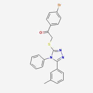 molecular formula C23H18BrN3OS B4722979 1-(4-bromophenyl)-2-{[5-(3-methylphenyl)-4-phenyl-4H-1,2,4-triazol-3-yl]thio}ethanone 