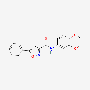 molecular formula C18H14N2O4 B4722982 N-(2,3-dihydro-1,4-benzodioxin-6-yl)-5-phenyl-3-isoxazolecarboxamide 