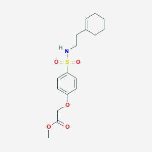 molecular formula C17H23NO5S B4722995 methyl [4-({[2-(1-cyclohexen-1-yl)ethyl]amino}sulfonyl)phenoxy]acetate 