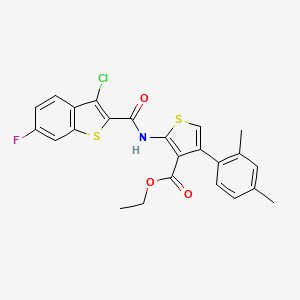 molecular formula C24H19ClFNO3S2 B4723027 ethyl 2-{[(3-chloro-6-fluoro-1-benzothien-2-yl)carbonyl]amino}-4-(2,4-dimethylphenyl)-3-thiophenecarboxylate 