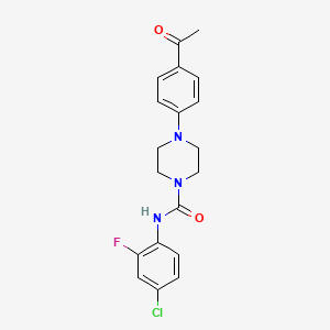 molecular formula C19H19ClFN3O2 B4723046 4-(4-acetylphenyl)-N-(4-chloro-2-fluorophenyl)-1-piperazinecarboxamide 