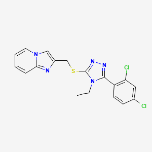 molecular formula C18H15Cl2N5S B4723058 2-({[5-(2,4-dichlorophenyl)-4-ethyl-4H-1,2,4-triazol-3-yl]thio}methyl)imidazo[1,2-a]pyridine 