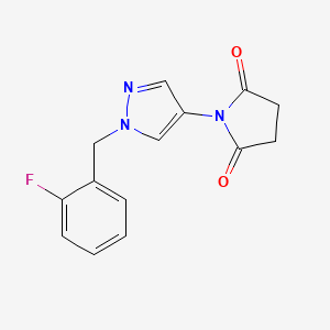 molecular formula C14H12FN3O2 B4723066 1-[1-(2-fluorobenzyl)-1H-pyrazol-4-yl]-2,5-pyrrolidinedione 