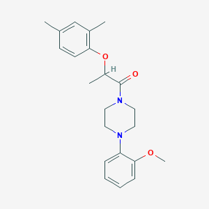molecular formula C22H28N2O3 B4723073 1-[2-(2,4-dimethylphenoxy)propanoyl]-4-(2-methoxyphenyl)piperazine 