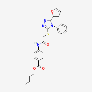 molecular formula C25H24N4O4S B4723081 butyl 4-[({[5-(2-furyl)-4-phenyl-4H-1,2,4-triazol-3-yl]thio}acetyl)amino]benzoate CAS No. 5926-72-7